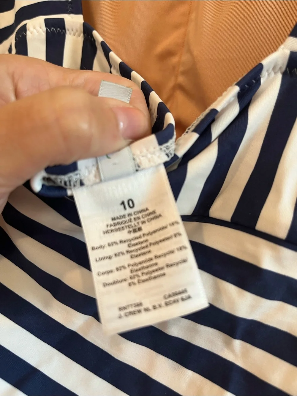 J. Crew Cap-Sleeve One-Piece Swimsuit in Classic Stripe - Size 10